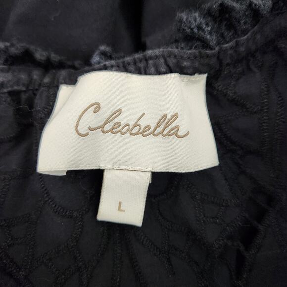 Cleobella Harlow Midi Dress – Black Organic Cotton with Lace Trim - Cottagecore - Picture 7 of 13